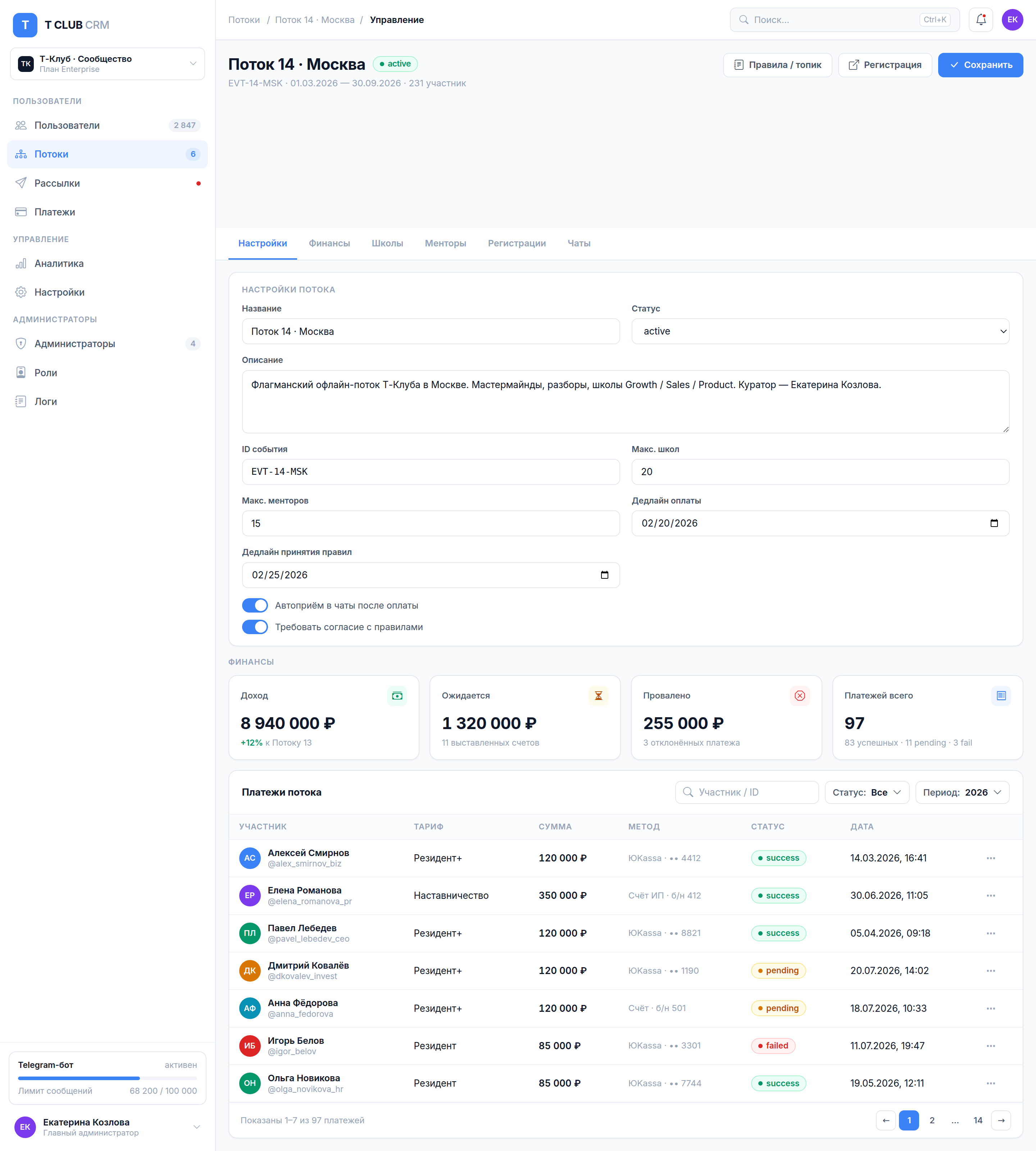 Cohort management